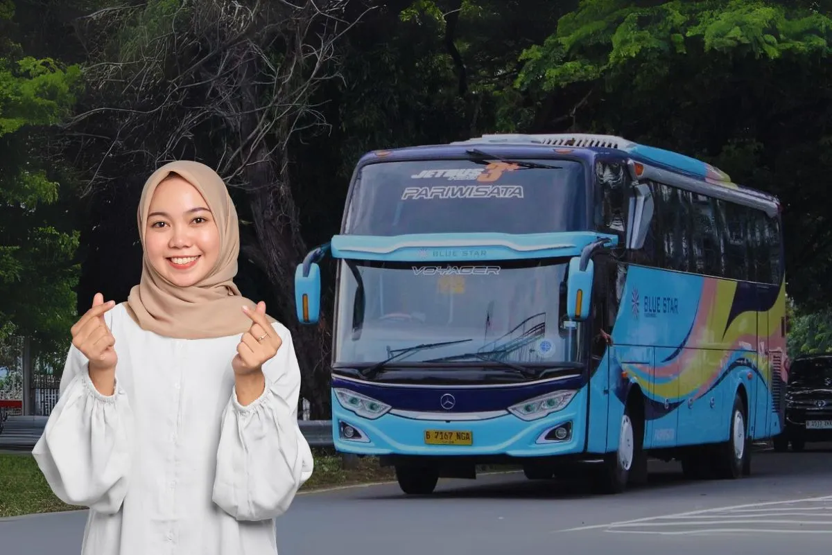 sewa bus pariwisata Blue Star
